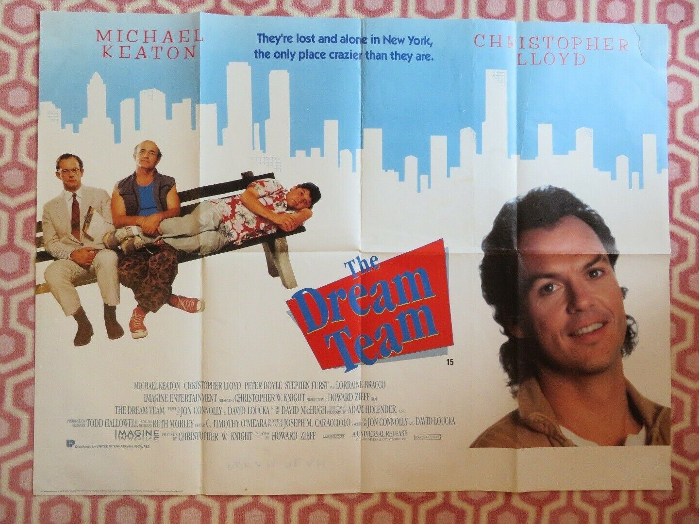 THE DREAM TEAM BRITISH QUAD (30"x 40") POSTER MICHAEL KEATON PETER BOYLE 1989