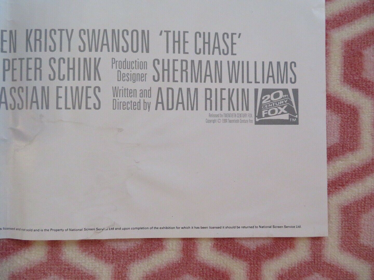 THE CHASE BRITISH QUAD(30 x 40)POSTER CHARLIE SHEEN KRISTY SWANSON HENRY ROLLINS