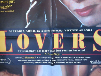 LOVERS UK ONE SHEET (27"x 41") POSTER VICENTE ARANDA VICORIA ABRIL JORGE SANE