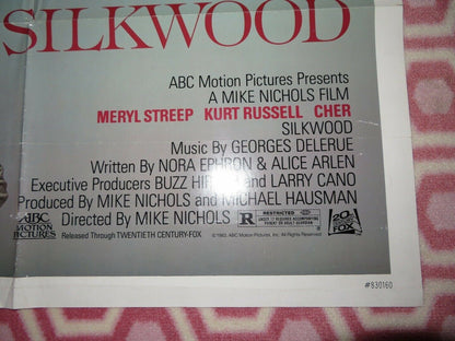 SILKWOOD US ONE SHEET POSTER MIKE NICHOLS MERYL STREEP CHER 1983