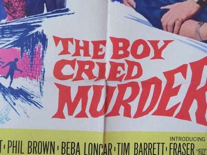 THE BOY CRIED MURDER ONE SHEET POSTER FOLDED VERONICA HURST PHIL BROWN 1966