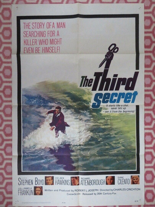 THE THIRD SECRET US ONE SHEET RE-RELEASED POSTER STEPHEN BOYD 1964