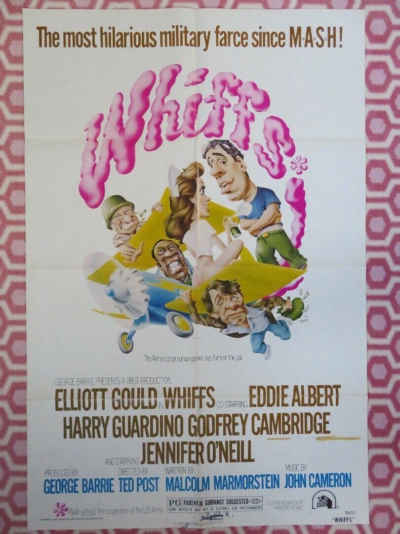 WHIFFS ONE SHEET POSTER FOLDED ELLIOTT GOULD EDDIE ALBERT JENNIFFER O'NEIL