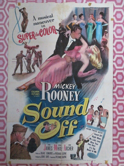 SOUND OFF US ONE SHEET POSTER MICKEY ROONEY ANNE JAMES 1952