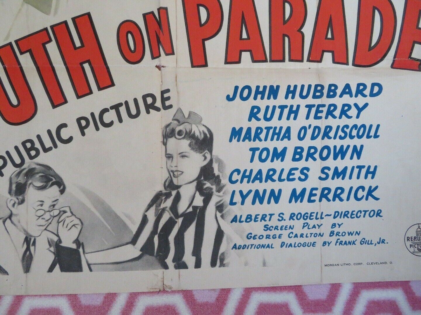 YOUTH ON PARADE US ONE SHEET POSTER JOHN HUBBARD RUTH TERRY TOM BROWN