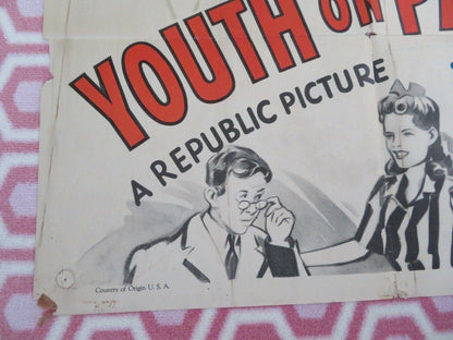 YOUTH ON PARADE US ONE SHEET POSTER JOHN HUBBARD RUTH TERRY TOM BROWN