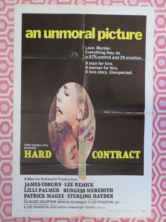 HARD CONTRACT US ONE SHEET POSTER JAMES COBURN LEE REMICK 1969