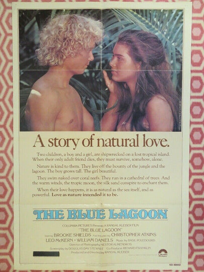 THE BLUE LAGOON US ONE SHEET POSTER BROOK SHIELDS CHRISTOPHER ATKINS