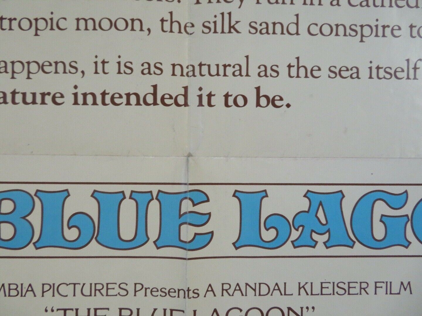 THE BLUE LAGOON US ONE SHEET POSTER BROOK SHIELDS CHRISTOPHER ATKINS