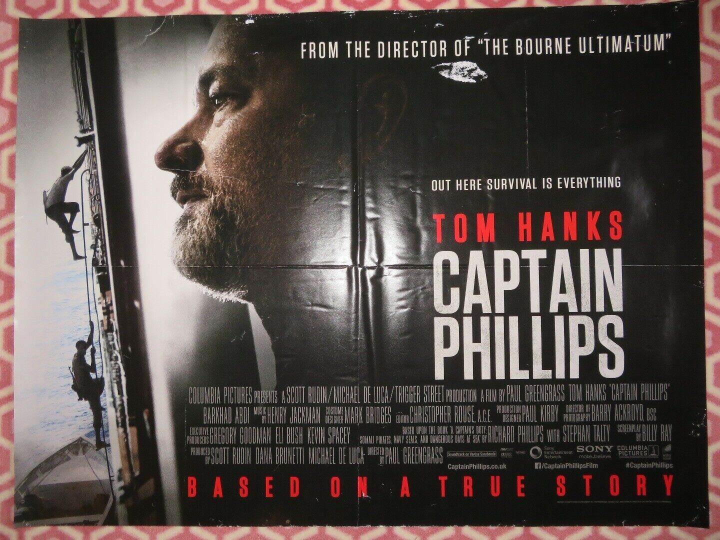 CAPTAIN PHILLIPS BRITISH QUAD (30"x 40")ROLLED POSTER TOM HANKS PAUL GREEN GRASS