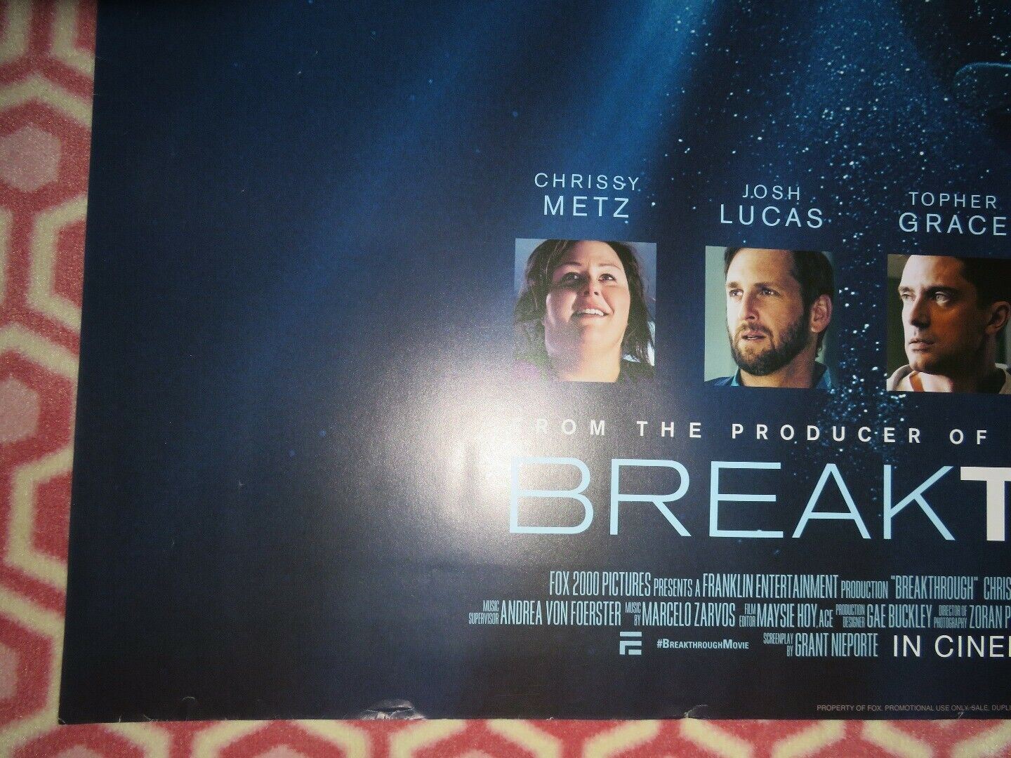 BREAKTHROUGH BRITISH QUAD (30"x 40") ROLLED POSTER CHRISSY METZ JOSH LUCAS