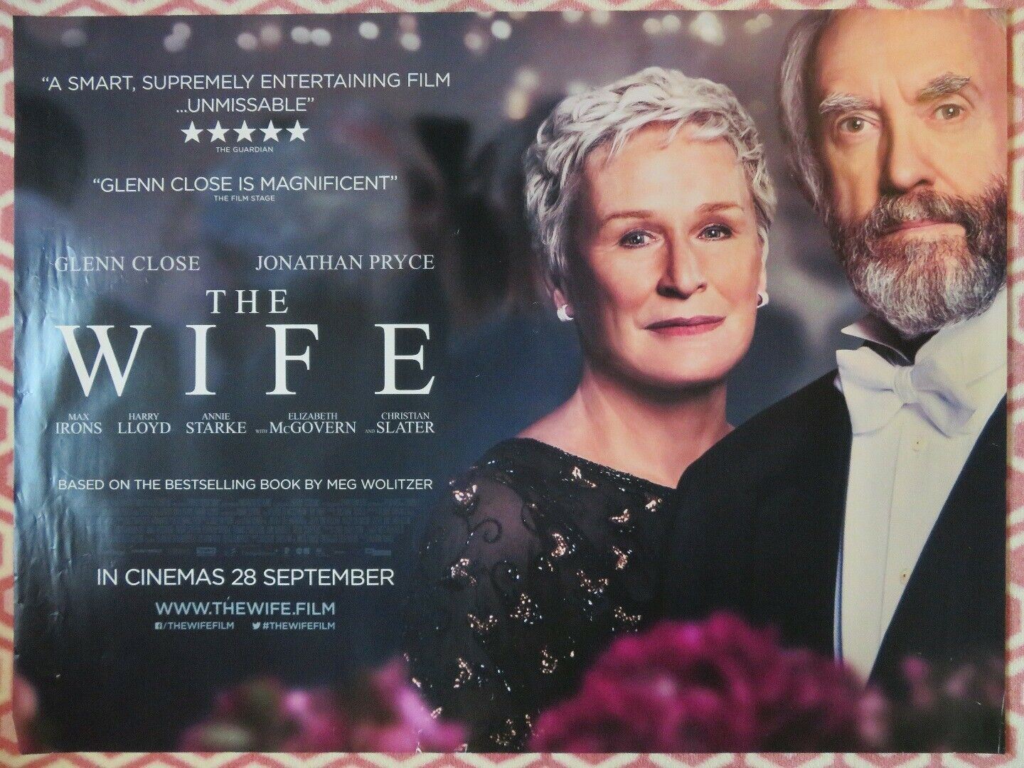 THE WIFE BRITISH QUAD (30"x 40") ROLLED POSTER GLENN CLOSE JOHNATHAN PRYCE 2017