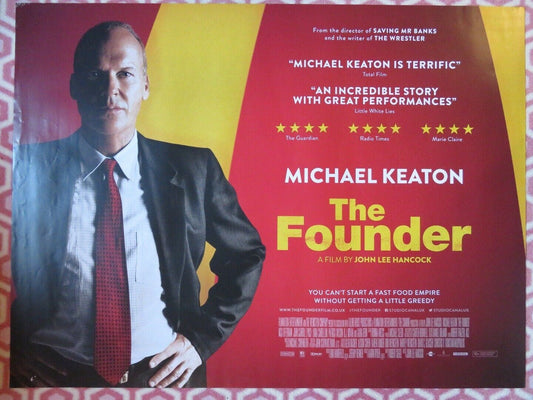 THE FOUNDER QUAD (30"x 40") ROLLED POSTER MICHAEL KEATON JOHN LEE HANCOCK 2016