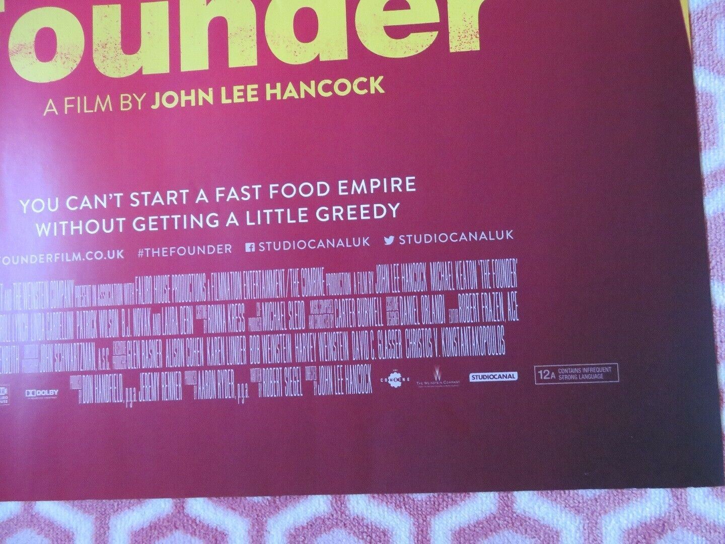 THE FOUNDER QUAD (30"x 40") ROLLED POSTER MICHAEL KEATON JOHN LEE HANCOCK 2016