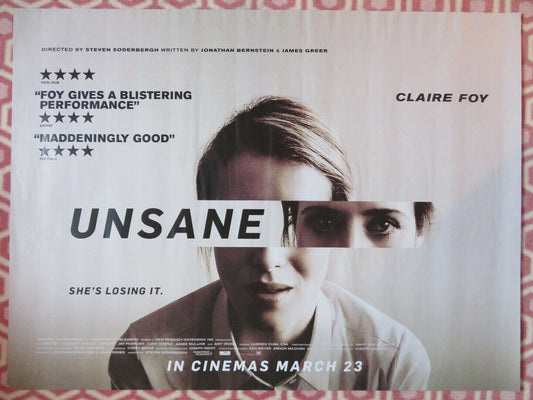 UNSANE QUAD (30"x 40") ROLLED POSTER CLAIRE FOY STEVEN SODERBERGH 2018