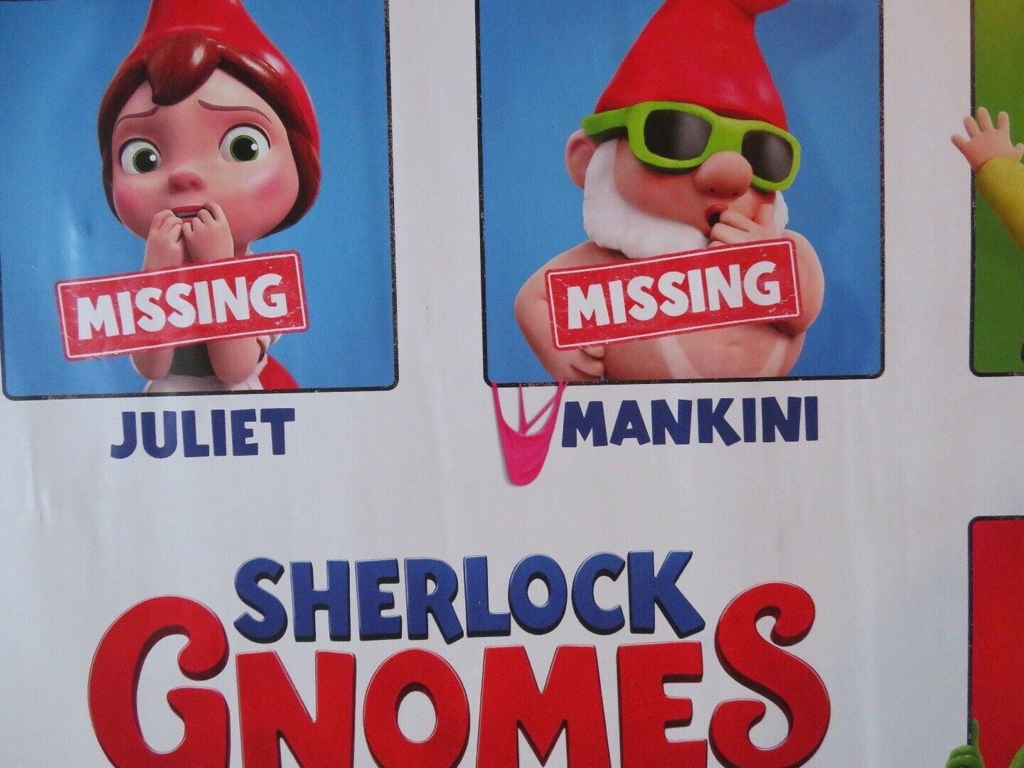 SHERLOCK GNOMES QUAD (30"x 40") ROLLED POSTER EMILY BLUNT MICHAEL CAINE 2018