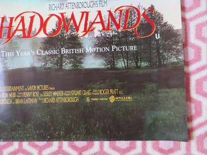 SHADOWLANDS QUAD (30"x 40") ROLLED POSTER ANTHONY HOPKINS DEBRA WINGER 1993