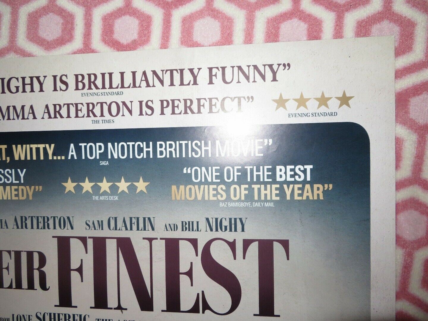 THEIR FINEST UK ONE SHEET (27"x 41") ROLLED POSTER GEMMA ARTERTON SAM CLAFLIN