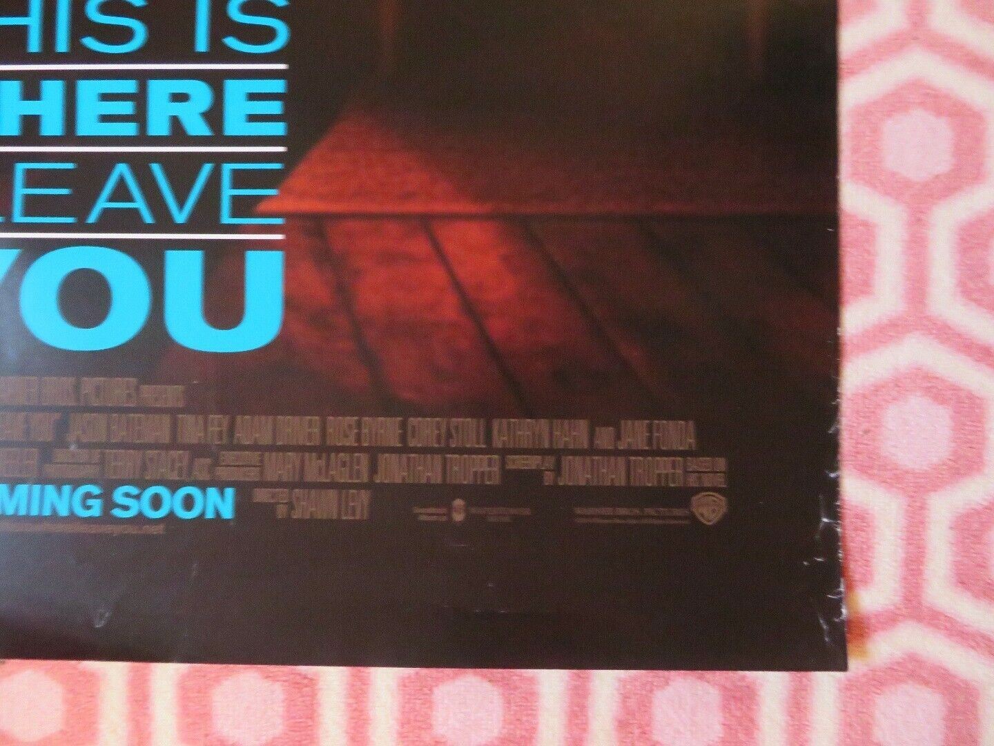 THIS IS WHERE I LEAVE YOU UK ONE SHEET (27"x 41") ROLLED POSTER  JANE FONDA 2014