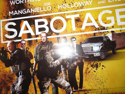 SABOTAGE UK ONE SHEET (27"x 41") ROLLED POSTER ARNOLD SCHWARZENGGER 2014