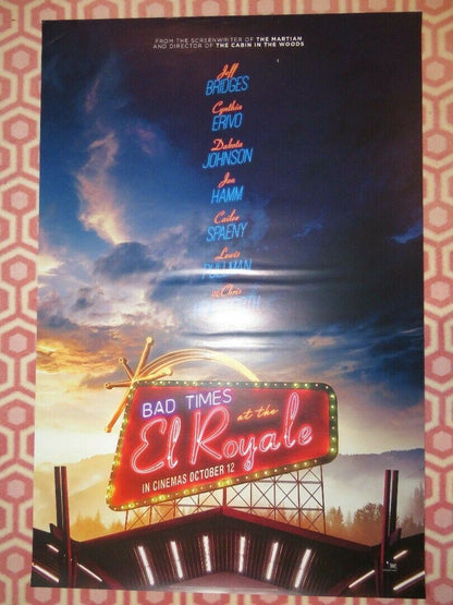 BAD TIMES AT THE EL ROYALE UK ONE SHEET (27"x 41") ROLLED POSTER JEFF BRIDGES