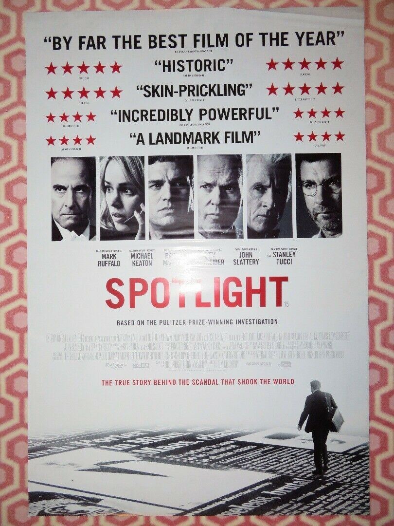 SPOTLIGHT UK ONE SHEET (27"x 41") ROLLED POSTER MARK RUFFALO MICHAEL KEATON 2015