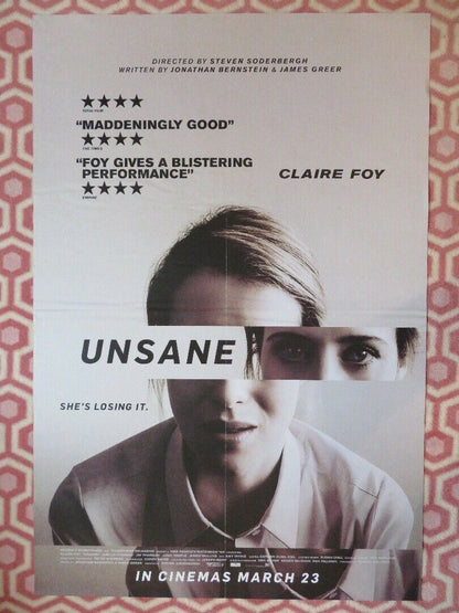 UNSANE  UK ONE SHEET (27"x 41") ROLLED POSTER CLAIRE FOY 2018