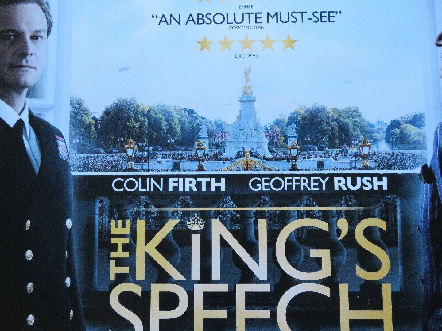 THE KING'S SPEECH QUAD (30"x 40") ROLLED POSTER COLIN FIRTH GEOFFREY RUSH 2010