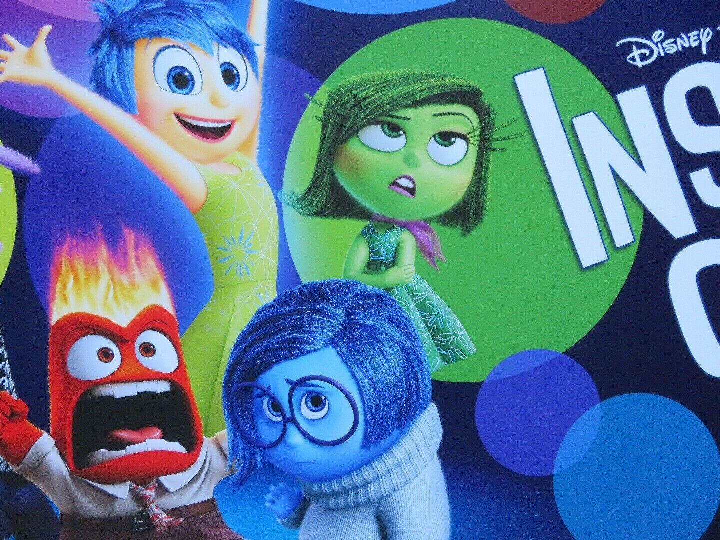 INSIDE OUT QUAD (30"x 40") ROLLED POSTER DISNEY AMY POEHLER RICHARD KIND 2015