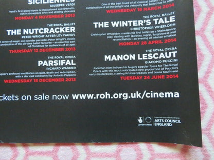 ROYAL OPERA HOUSE LIVE CINEMA SEASON 2013/14 QUAD (30"x 40") ROLLED POSTER