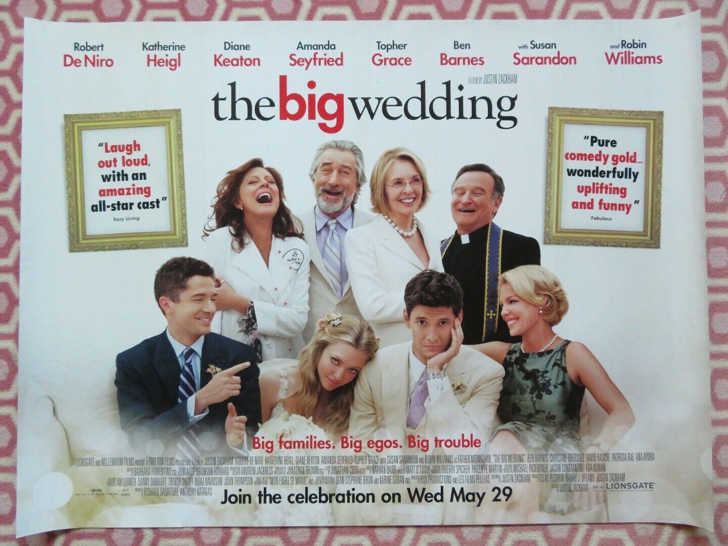 THE BIG WEDDING QUAD (30"x 40") ROLLED POSTER ROBERT DINOR ROBIN WILLIAMS 2013