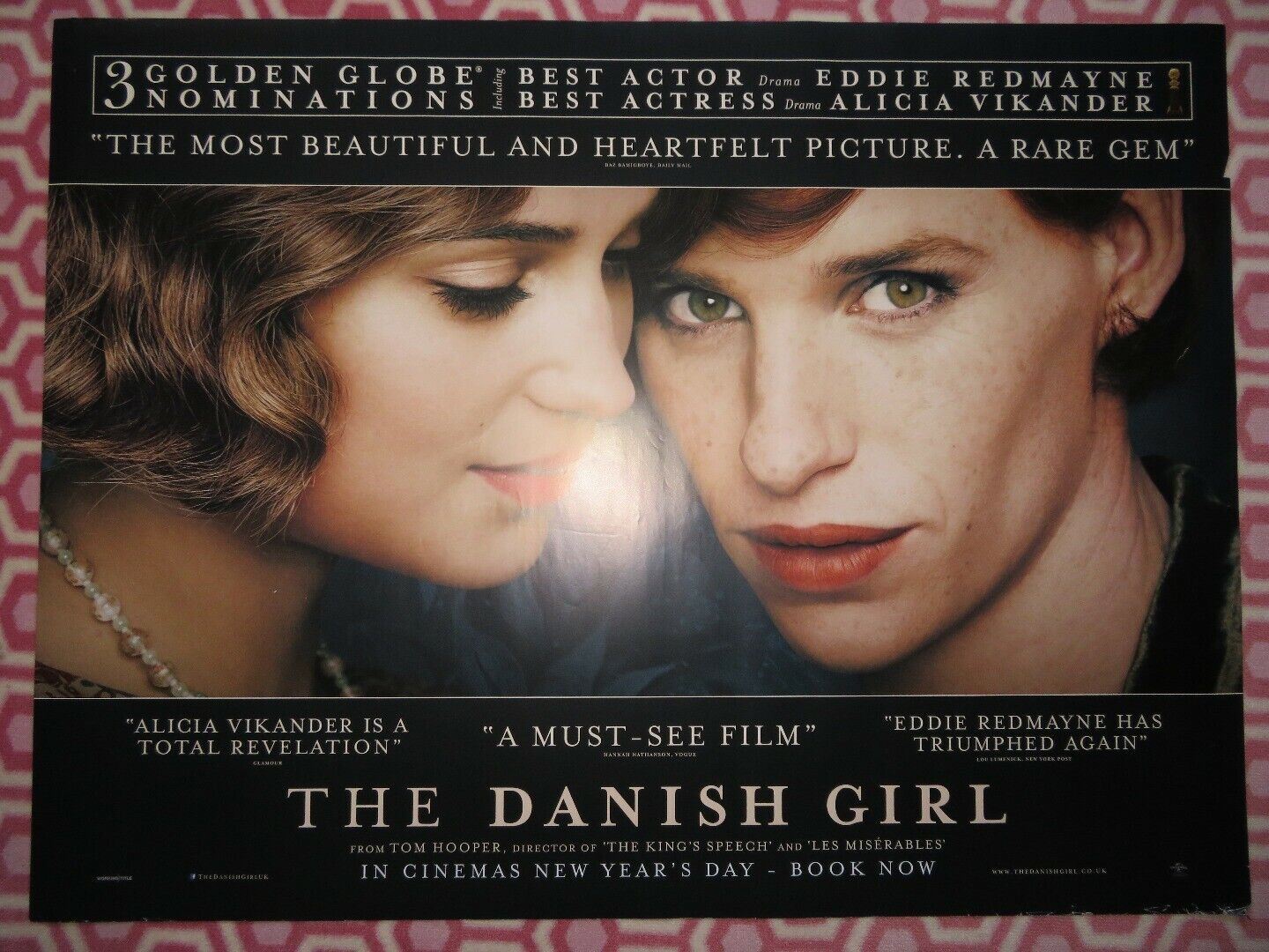 THE DANISH GIRL QUAD (30"x 40") ROLLED POSTER TOM HOPPER EDDIE REDMAYNE 2015