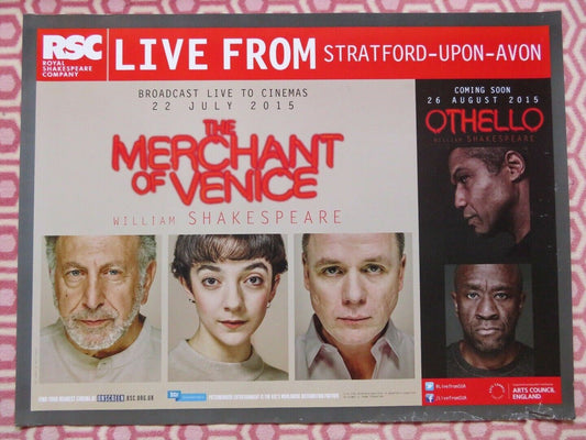 THE MERCHANT OF VENICE QUAD (30"x 40") ROLLED POSTER WILLIAM SHAKESPEAR LIVE '15