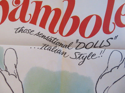 BAMBOLE! THE DOLLS ONE SHEET POSTER FOLDED GINA LOLLOBRIGIDA ELKE SOMMER 1965