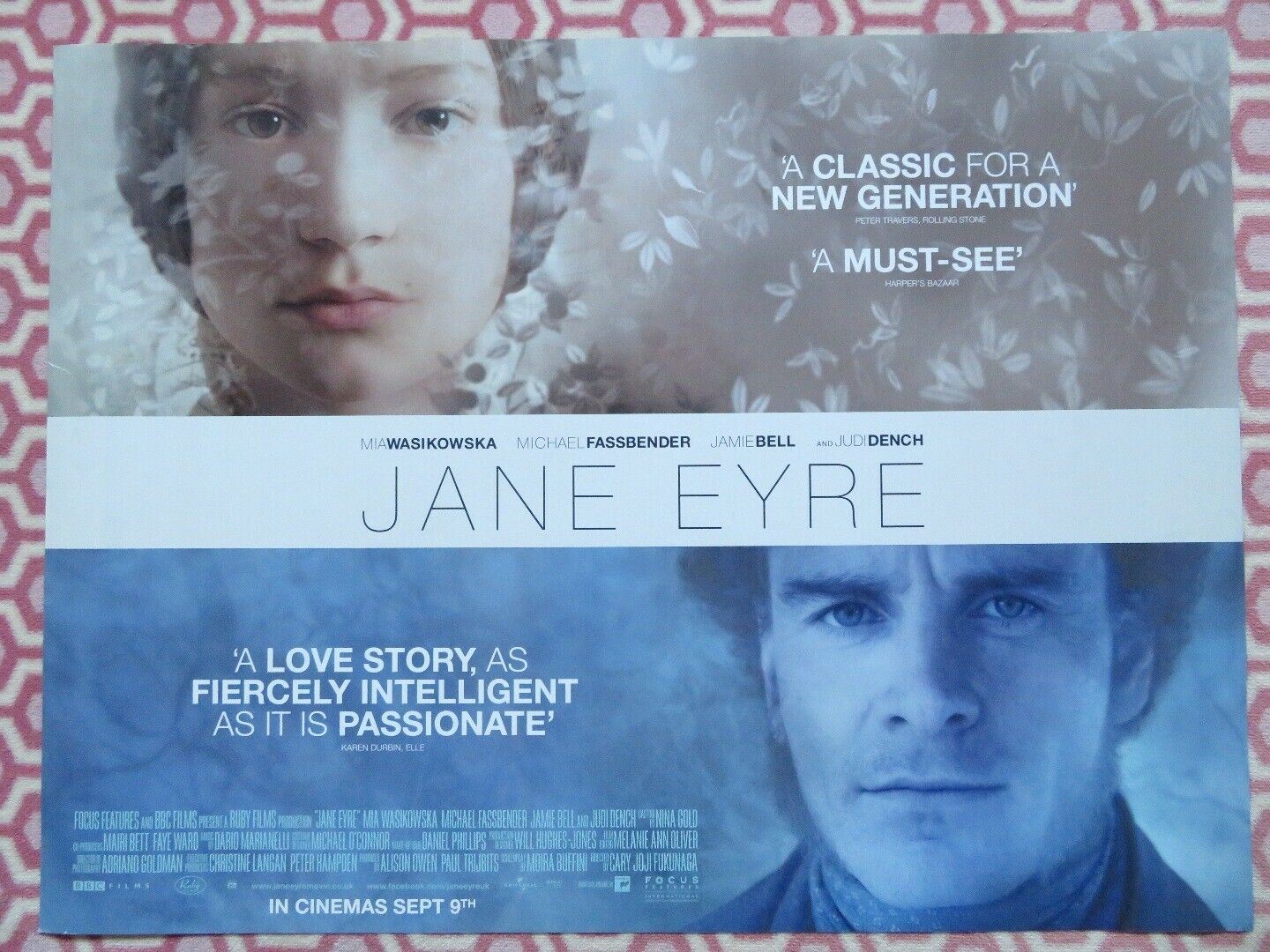 JANE EYRE QUAD (30"x 40") ROLLED POSTER MIA WASIKOWKA MICHAEL FASSBENDER 2011