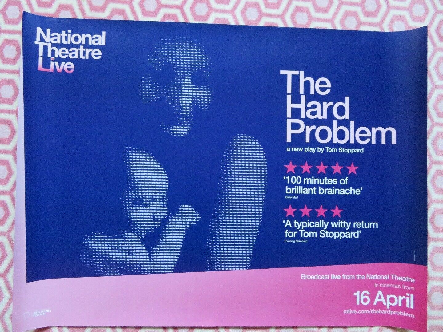 NATIONAL THEATRE LIVE  THE HARD PROBLEM QUAD (30"x 40") ROLLED TOM STOPPARD 2015