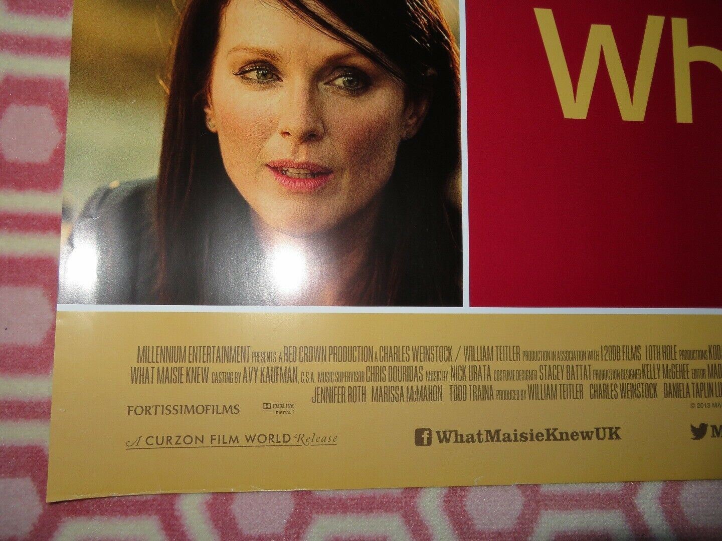 WHAT MAISIE KNEW QUAD (30"x 40") ROLLED POSTER JULIANNE MOORE STEVE COOGAN 2012