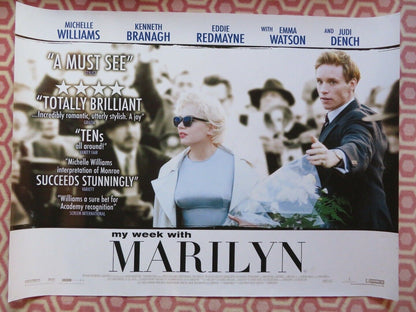 MY WEEK WITH MARILYN QUAD (30"x 40") ROLLED POSTER MICHELLE KENNETH BRANAGH 2011