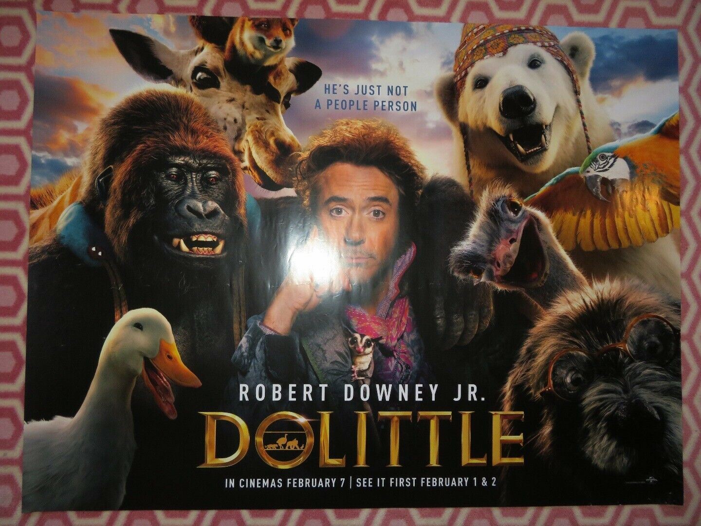 DOLITTLE QUAD (30"x 40") ROLLED POSTER ROBERT DOWNEY JR. ANTONIO BANDERAS 2020