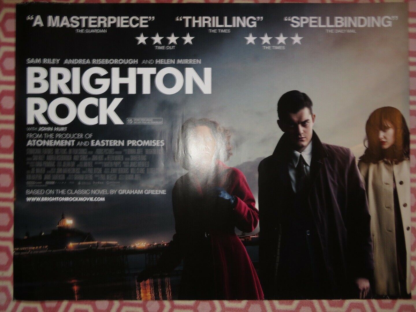 BRIGHTON ROCK QUAD (30"x 40") ROLLED POSTER SAM RILEY HELEN MIRREN 2010