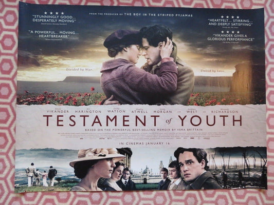 TESTAMENT OF YOUTH QUAD (30"x 40") ROLLED POSTER ALICIA VIKANDER KIT HARRINGTON