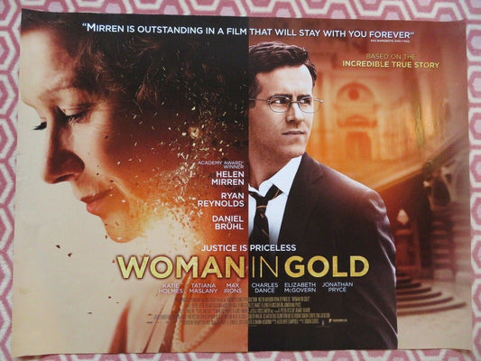 WOMAN IN GOLD QUAD (30"x 40") ROLLED POSTER HELEN MIRREN RYAN REYNOLDS 2015