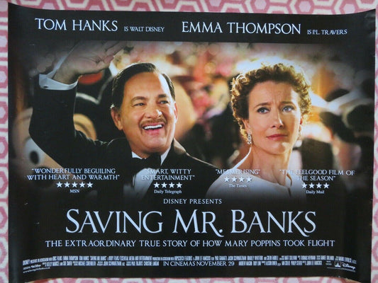 SAVING MR. BANKS QUAD (30"x 40") ROLLED POSTER TOM HANKS EMMA THOMPSON DISNEY