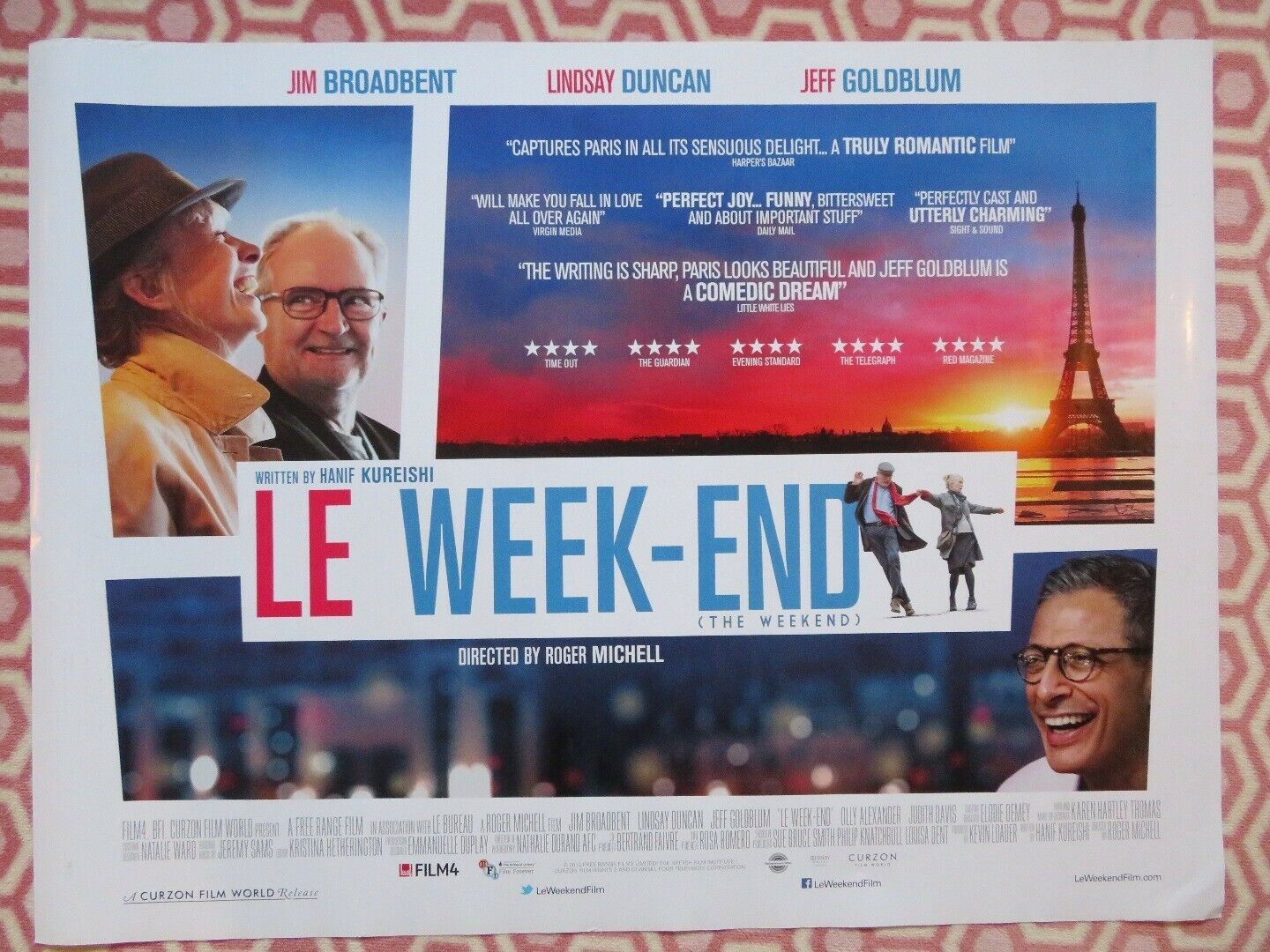 LE WEEK-END QUAD (30"x 40") ROLLED POSTER JIM BROADBENT LINDSAY DUCAN 2013