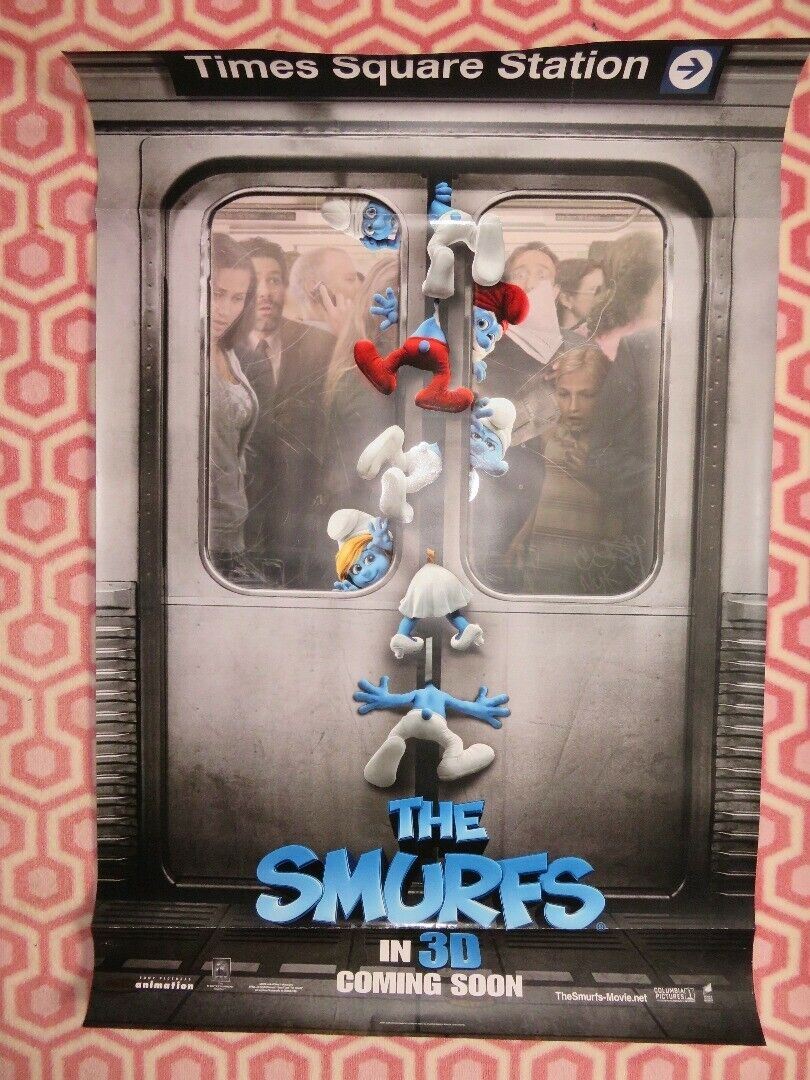 THE SMURFS UK ONE SHEET (27"x 41") ROLLED POSTER HANK AZARIA NEIL PATRICK HARRIS