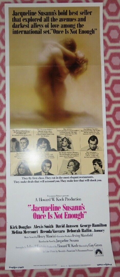 ONCE IS NOT ENOUGH US INSERT (14"x 36") POSTER KIRK DOUGLAS DAVID JANSSEN 1974