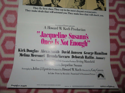 ONCE IS NOT ENOUGH US INSERT (14"x 36") POSTER KIRK DOUGLAS DAVID JANSSEN 1974