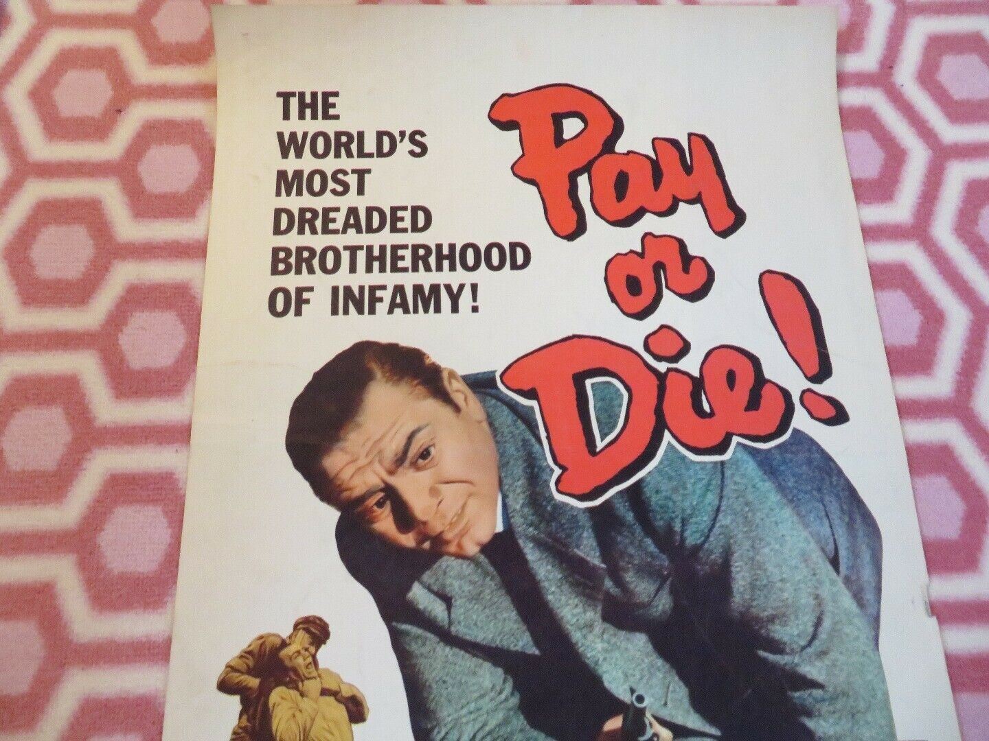 PAY OR DIE! US INSERT (14"x 36") POSTER ERNEST BORGNINE ZOHRA LAMPERT 1960