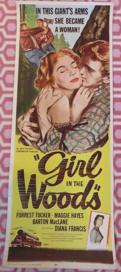 GIRL IN THE WOODS US INSERT (14"x 36") POSTER FORREST TUCKER MAGGIE HAYES 1958