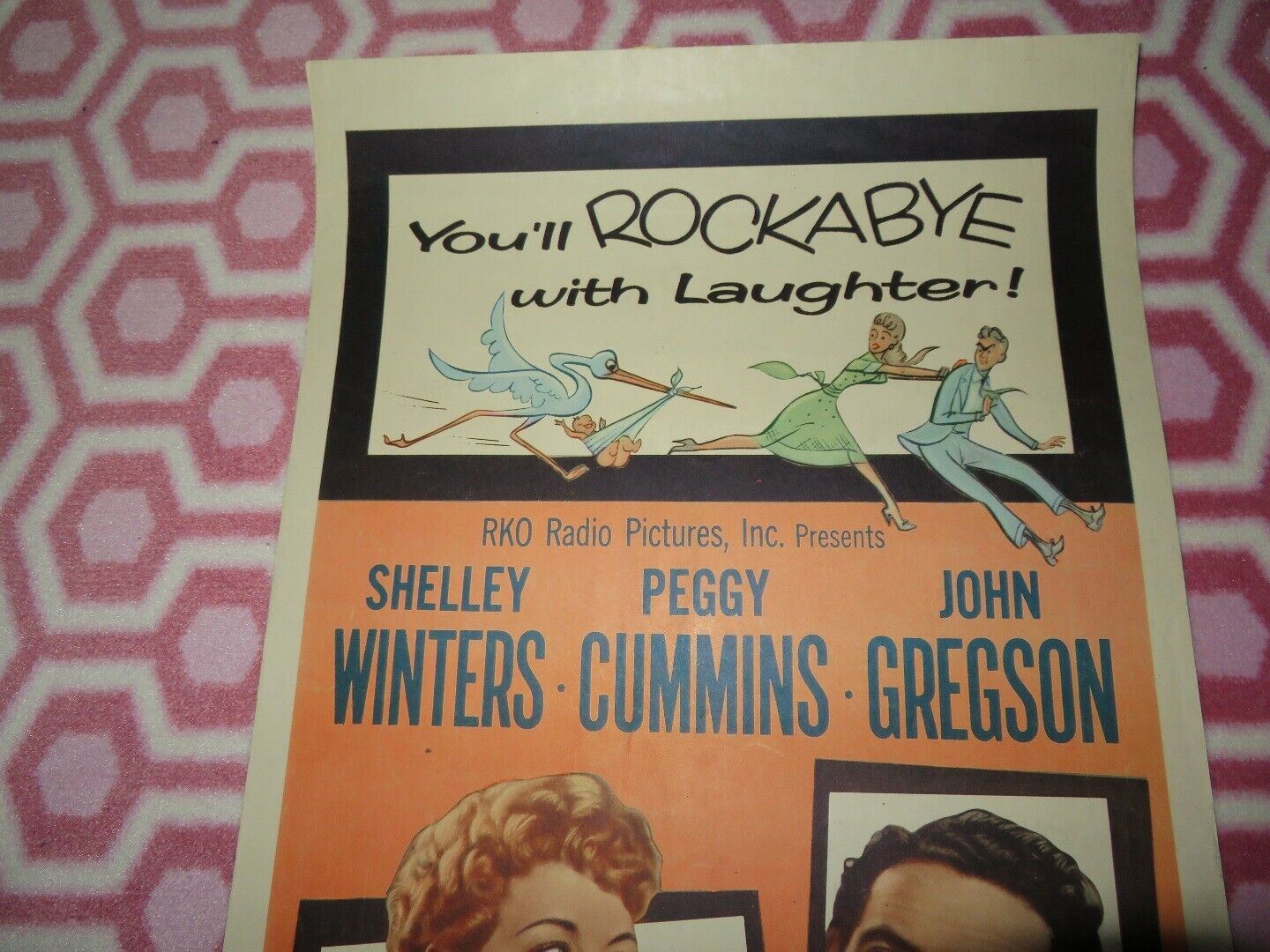 CASH ON DELIVERY US INSERT (14"x 36") POSTER SHELLEY WINTERS PEGGY CUMMINS 1954